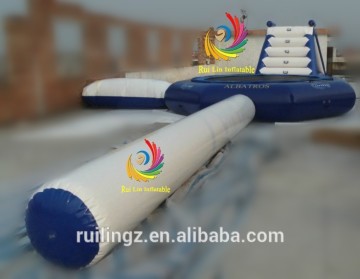 0.9mm pvc big inflatable trampoline with slide combo