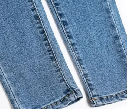 Fashionable denim pants with high waist