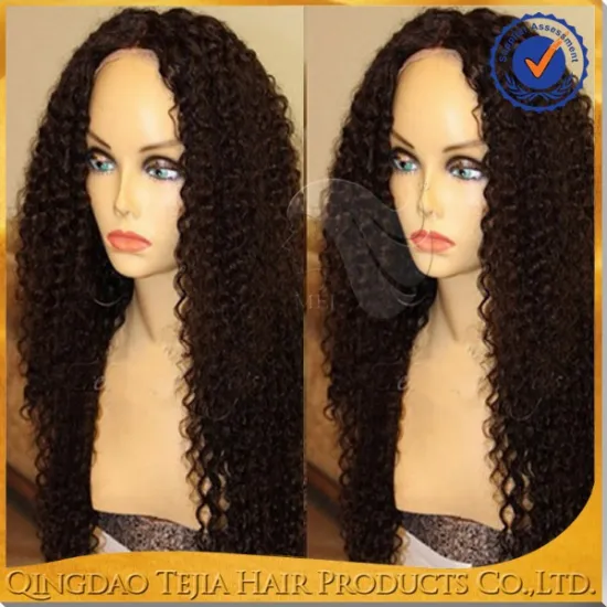 Natural looking full cuticle virgin brazilian glueless full lace curly wig