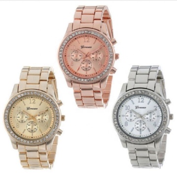 Hot Sale Geneva Multi Color Men's Wrist Watch with Diamonds