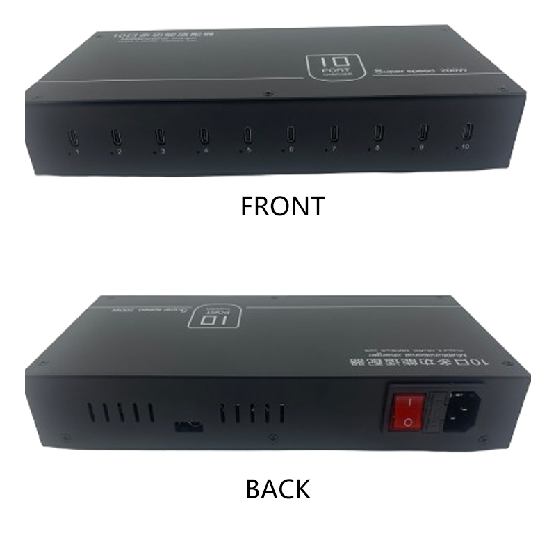 10 พอร์ต Type-C Multi-Port Smart Power Adapter