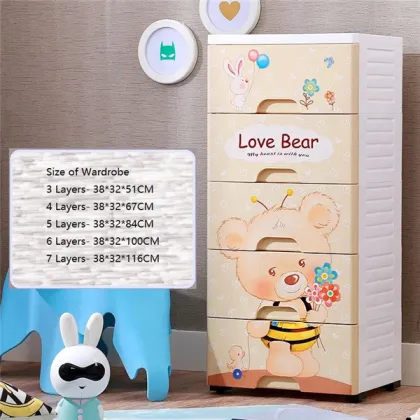 Classified Storage Drawers Cartoon PP Material Cabinet