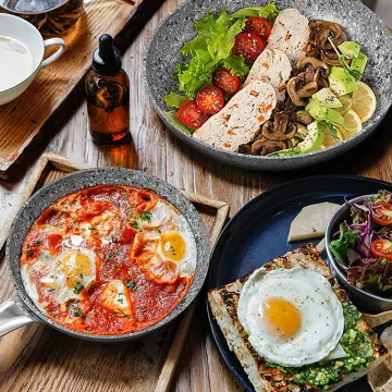 Cookware Set With Lid Stainless Steel Handle Granite Fry Pan Egg Skillet Omelet aluminum nonstick Frying Pan