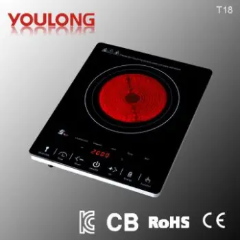 black crystal touch control digital induction stove