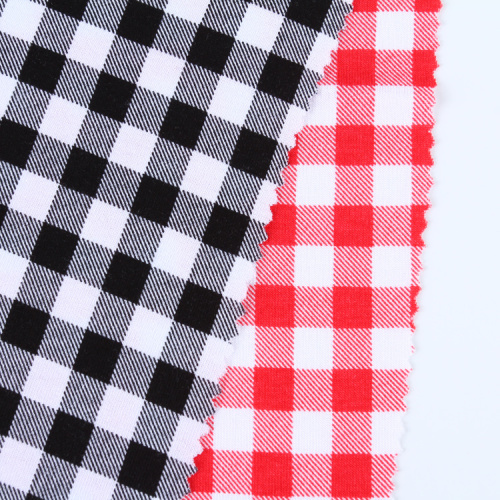 Jersey Material Check Shirt Spandex Printed Rayon Fabric