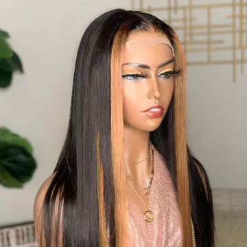 Wholesale Highlight Wig Lace Front Human Hair,  Highlighted Human Hair Full Lace Wigs,  T Part Highlight Wigs For Black Woman