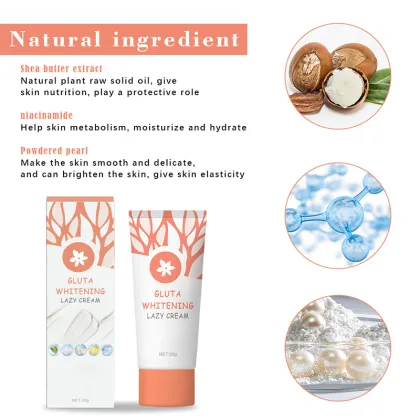 OEM Customized Logo Face Skin Care Moisturizing Gluta Whitening Lazy Cream