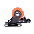 Caster de placa de PVC naranja de 2 pulgadas con freno