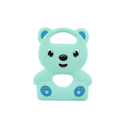 100% Food Grade Silicone Baby Teether: Cute Bear Shape for Sensory Relief and Grinding Teeth Pain