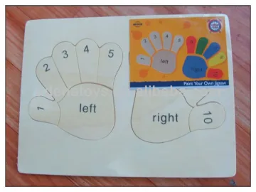 Preschool Toy Wooden Puzzle & DIY Puzzle Paint Set WP2-1/10