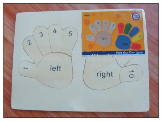 Preschool Toy Wooden Puzzle & DIY Puzzle Paint Set WP2-1/10