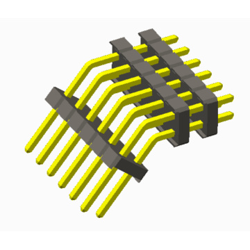2.54mm 핀 헤더 트리플 플라스틱 구부러진 130도