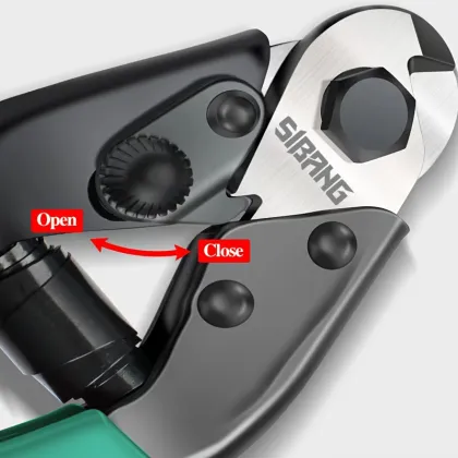 Green stamped wire rope shears