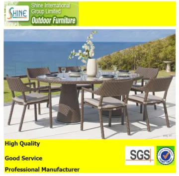 Factory Price Restaurant Furniture Outdoor Sectional Dining Table and Chair