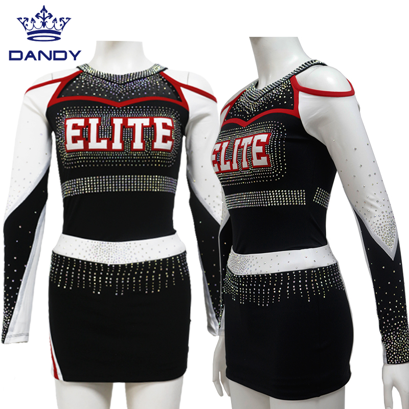 စိတ်ကြိုက်သတ္တုထည် Rhinestone Cheerleading ယူနီဖောင်း