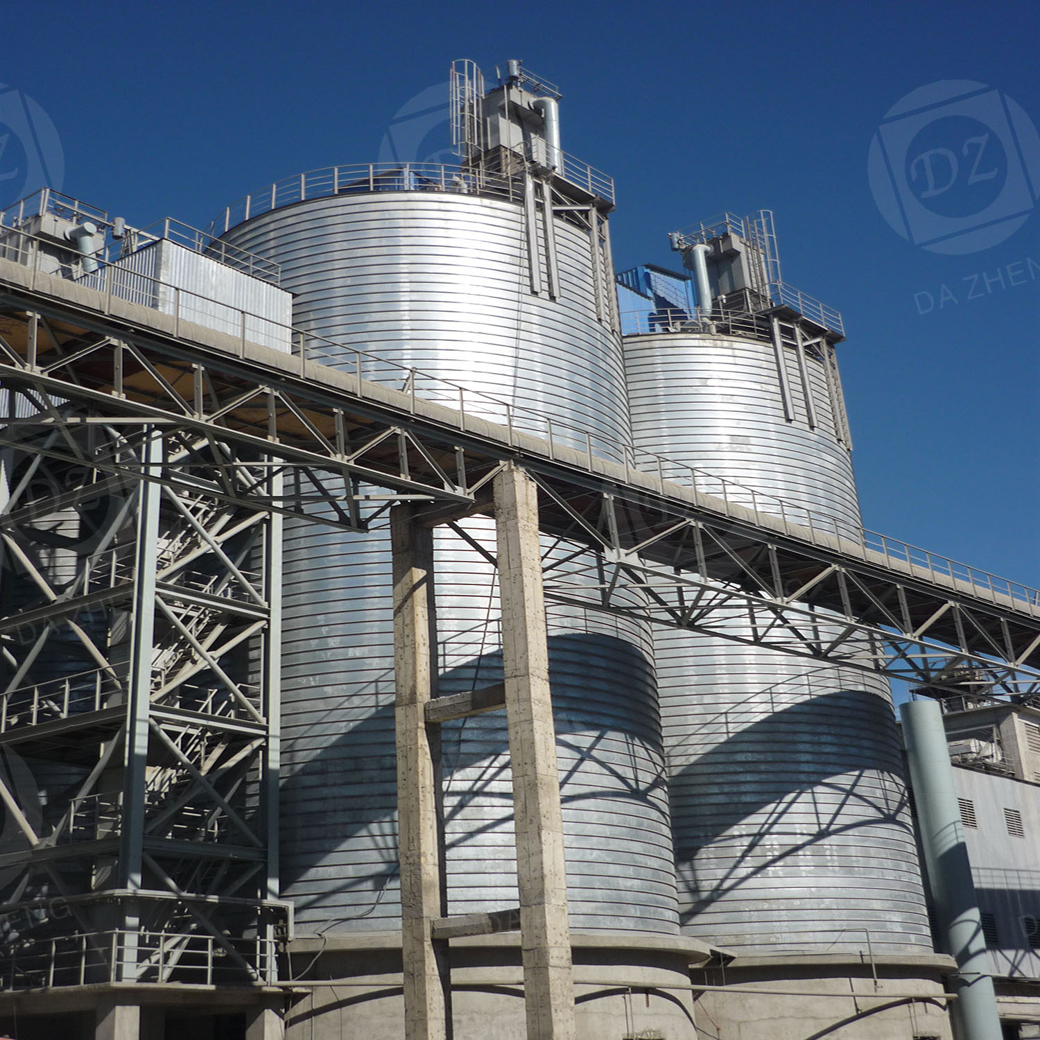 Coal distribution nibble type steel plate silo