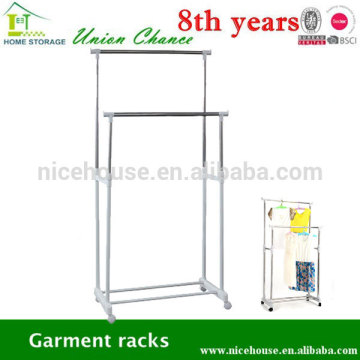 colorful kids double bar diy portable garment rack