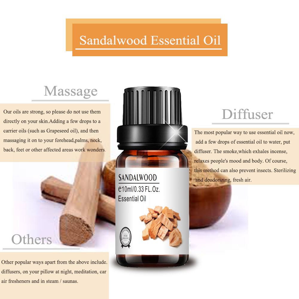 OEM ODM Logotipo personalizado 100% Pure Sandalwood Essential Oil