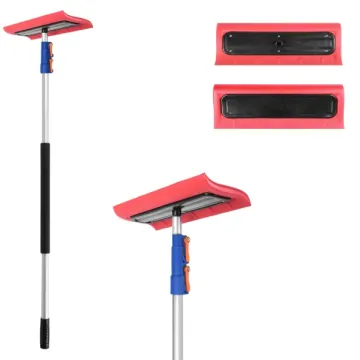 12 FT Telescopic Snow Broom with Non-Scratch Design for Vehicle Roofs