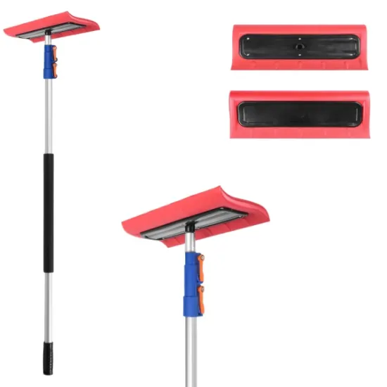 12 FT Telescopic Snow Broom with Non-Scratch Design for Vehicle Roofs