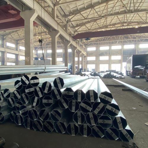 Residential Utility Pole 9M hot dip galvanized octagonal steel transmission pole Factory