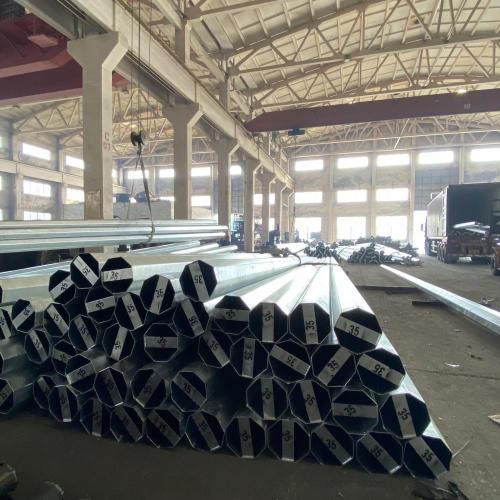 9m Hot Dip Galvanized Octagonal Steel Transmission Pole