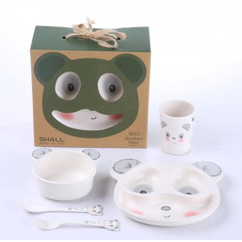 panda shaped kids dinnerware set