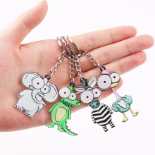 Cute Cartoon Zebra Keychain Acrylic Animal Key Chain Woman Men Kids Gift Key Ring Porte Clef