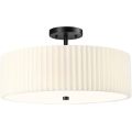 Semi Flush Mount Ceiling Lamp Drum Pleated Shade