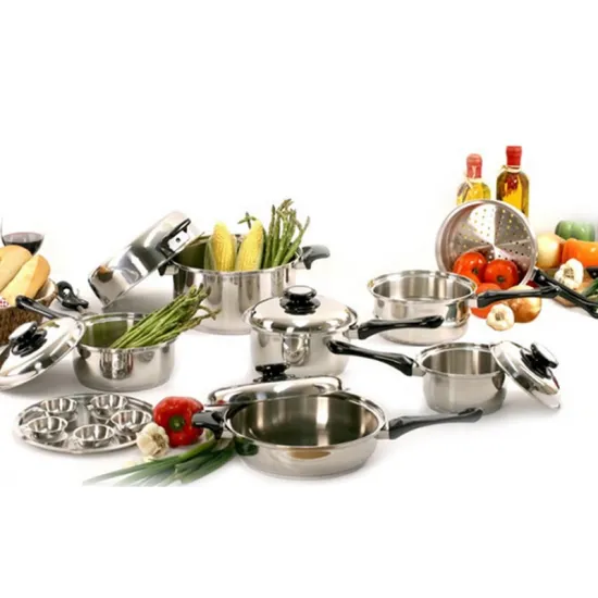 18Pcs Surgical Stainless Steel T304 Cookware Set - Waterless Greaseless Induction Compatible Pots and Pans