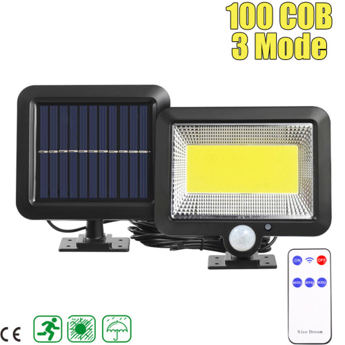 3 Modes LED Solar Light Outdoor 100COB/120COB/160COB Waterproof Motion Sensor Solar Wall Light With Contorl Lamp For Garden Path