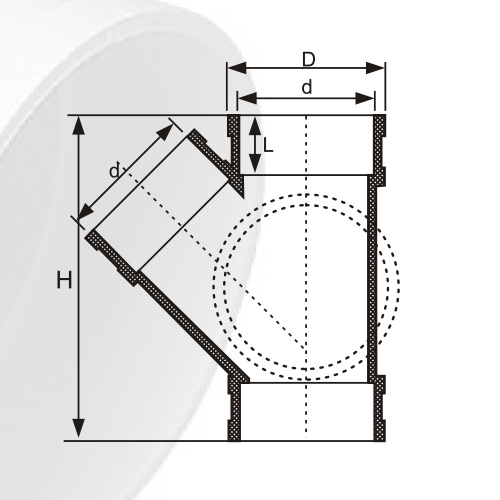 Bs5255 / 4514 drenagem Upvc Y-tee porta lateral cinza cor