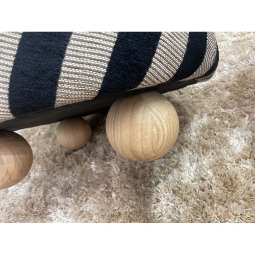 Modern Minimalist Striped Stool Chair Fabric Ottoman