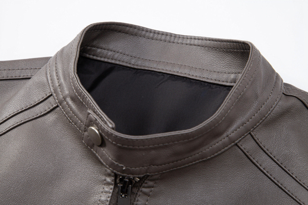Mens Biker Artificial Fur Leather Jacket