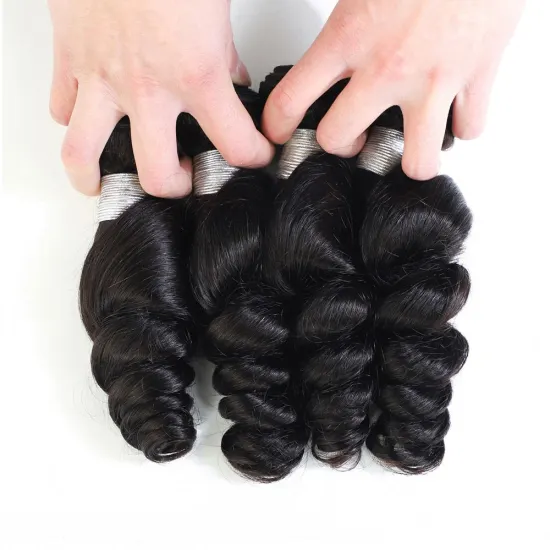 MYZYR Brazilian Hair Weave Loose Wave Bundles Natural Black Lot 100% Human Hair Bundles Remy Hair Extensions