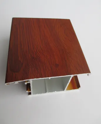 Wood grain aluminum door and window profiles
