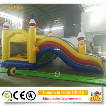 2017 best selling inflatable combo bouncer rainbow slide CB016