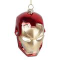 Ornamenti di vetro di Natale personalizzati su misura a forma di testa di Iron Man