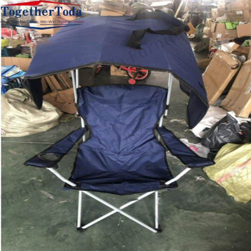 Portable foldable outdoor beach chair with shade