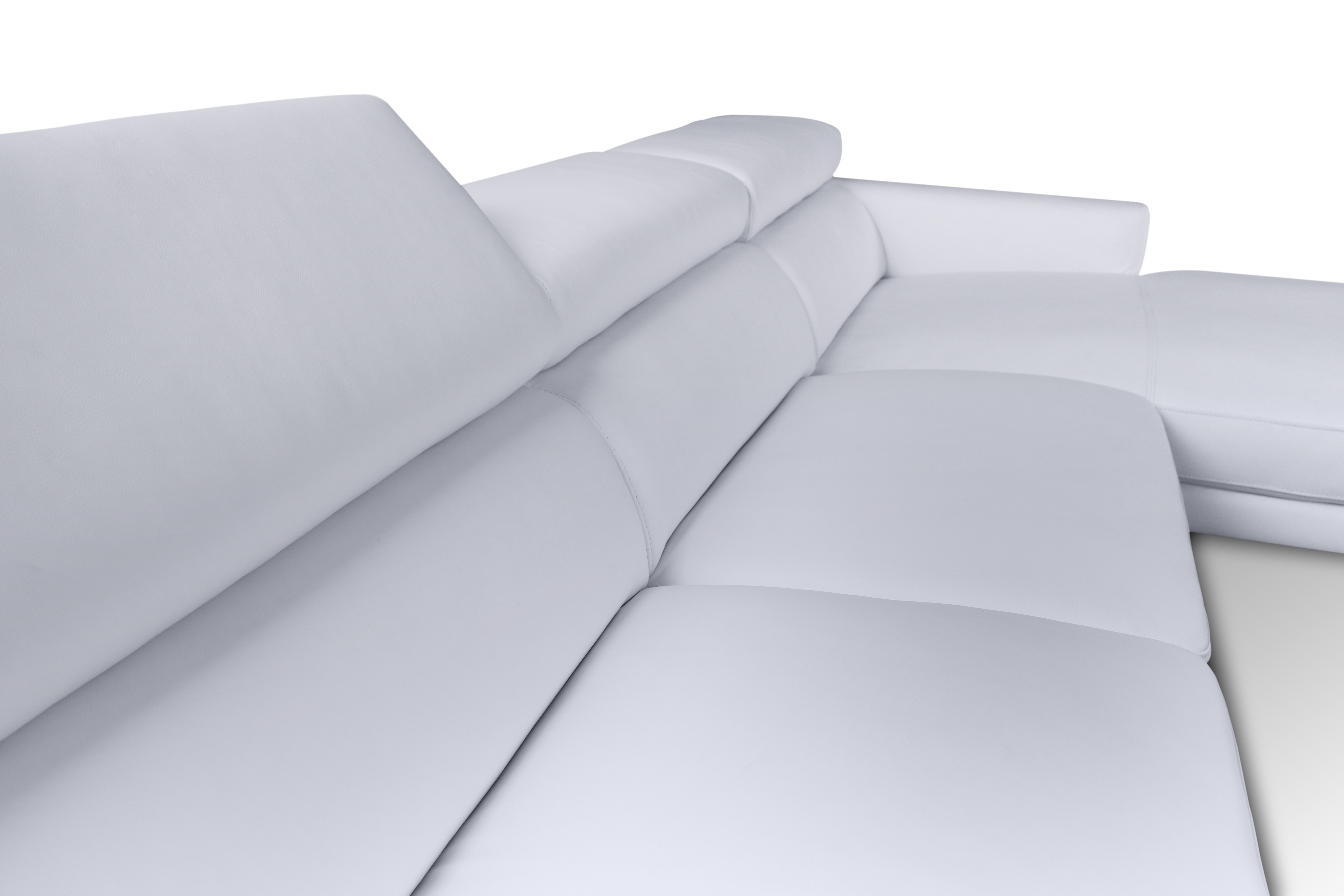 Modena White fabric sectional couch