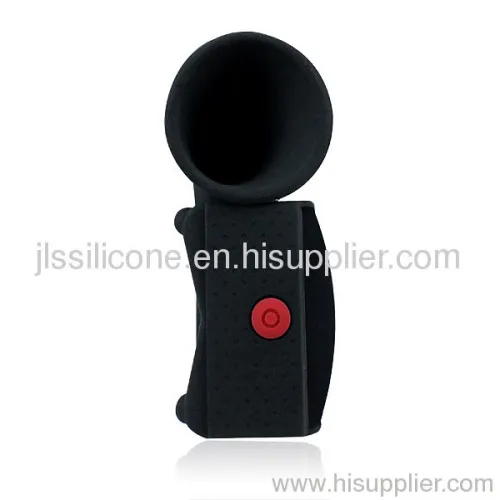 Black Cute Portable Silicone Horn Stand Amplifier Speaker For Iphone 4s 