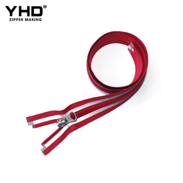 Fashion reversed nylon separating facric big backpack metal zipper roll