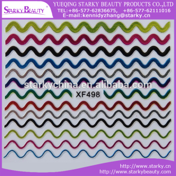 New items Nail Art Decals Water Transfer Wave Strip Nail Sticker