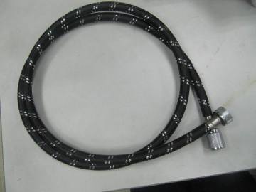 shiny flexible shower hose with brass fittings