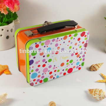 Promotional kids gift rectangular lunch box tins with handle
