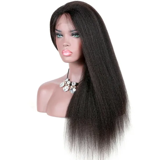 Wholesale Kinky Straight Wig 13x4 Lace Front Human Hair Wigs For Women Yaki Glueless Kinky Straight Hair Frontal Wig