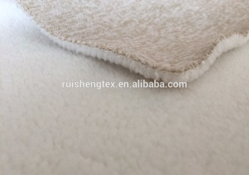 china comfortable 100%polyester imitation knitting wool fabric bonded tpu bonded shu velveteen