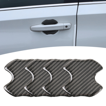 4pcs/set Carbon Fiber Custom Logo Anti-Scratch Car Door Trim Protective Stickers
