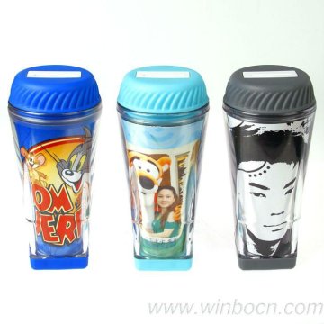 music double - wall plastic money box coin bank