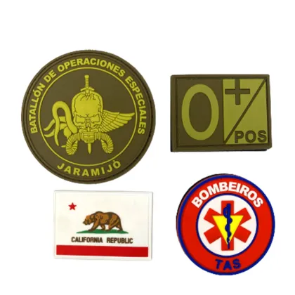 wholesale custom logo silicone epaulet patch/soft pvc patch